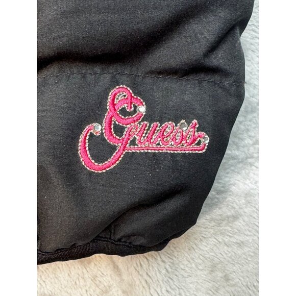 Guess Womens Medium coat Black Hooded Puffer Pink Lining Down/Feather Blend - Picture 10 of 16